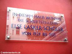 Gedenktafel für Else Lasker-Schüler in der Nähe des Nollendorfplatzes